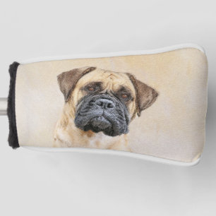 Bullmastiff Painting - Cute Original Dog Art Golf Head Cover
