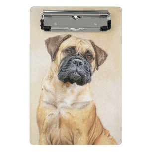 Bullmastiff Painting - Cute Original Dog Art Mini Clipboard