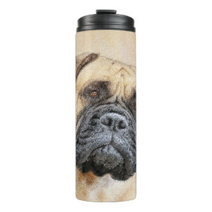 Bullmastiff Painting - Cute Original Dog Art Thermal Tumbler