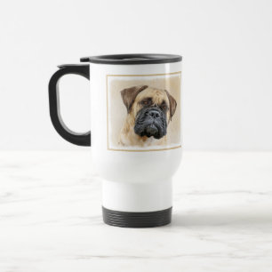 Bullmastiff Painting - Cute Original Dog Art Travel Mug