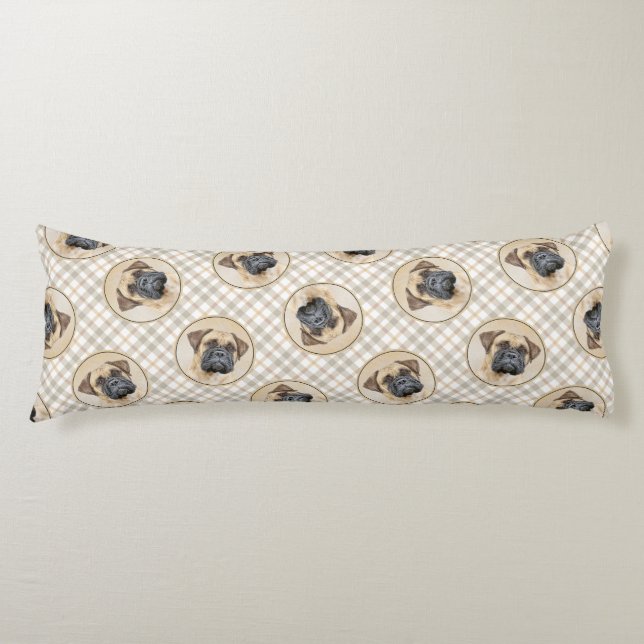 Bullmastiff Painting Fawn Red Sable Cute Dog Art Body Cushion (Front)