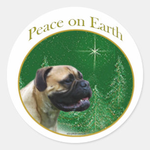 Bullmastiff Peace Classic Round Sticker