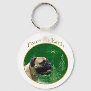 Bullmastiff Peace Key Ring