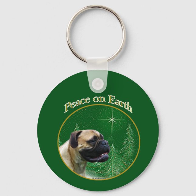 Bullmastiff Peace Key Ring (Front)