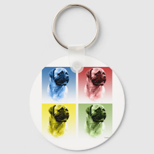 Bullmastiff Pop Art Key Ring