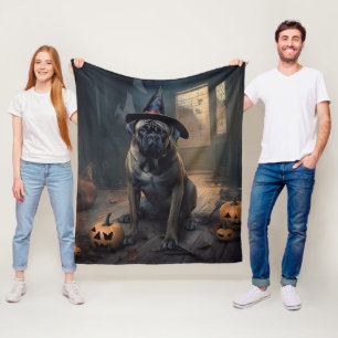 Bullmastiff Pumpkins Halloween Scary Fleece Blanket