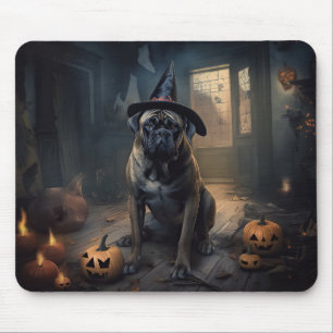 Bullmastiff Pumpkins Halloween Scary Mouse Mat