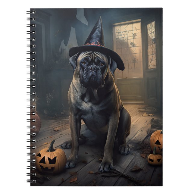 Bullmastiff Pumpkins Halloween Scary  Notebook (Front)