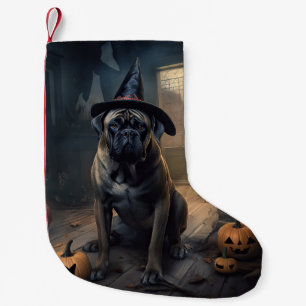 Bullmastiff Pumpkins Halloween Scary  Small Christmas Stocking