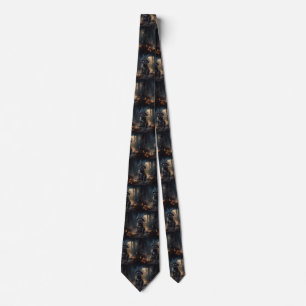Bullmastiff Pumpkins Halloween Scary  Tie