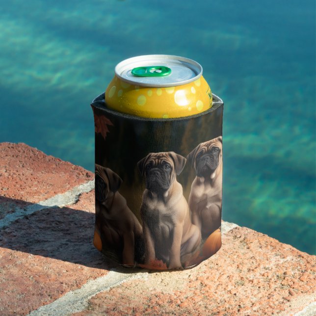 Bullmastiff  Puppy Autumn Delight Pumpkin Can Cooler (In Situ Pool)
