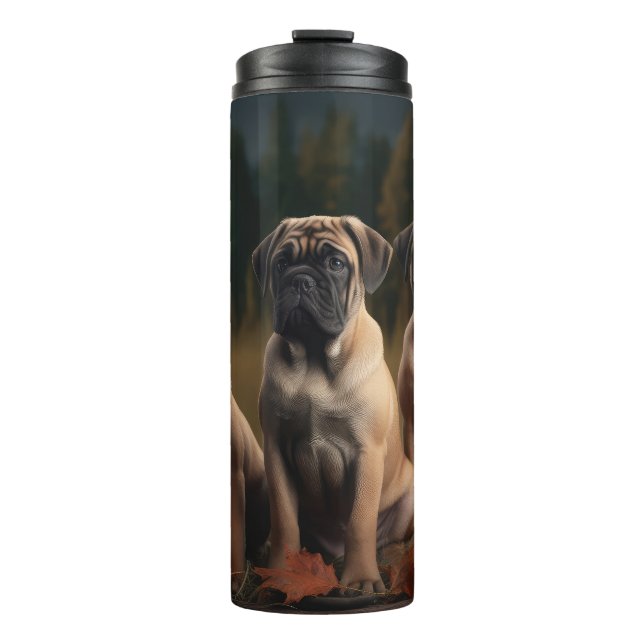 Bullmastiff  Puppy Autumn Delight Pumpkin Thermal Tumbler (Front)