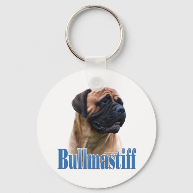 Bullmastiff (red) Name Key Ring (Front)