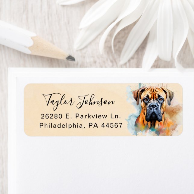 Bullmastiff Return Address Label (Insitu)