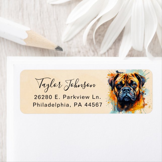 Bullmastiff Return Address Label (Insitu)