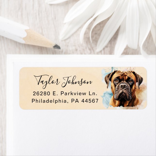 Bullmastiff Return Address Label (Insitu)
