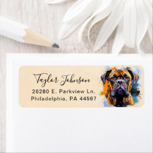 Bullmastiff Return Address Label