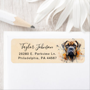 Bullmastiff Return Address Label
