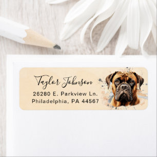 Bullmastiff Return Address Label