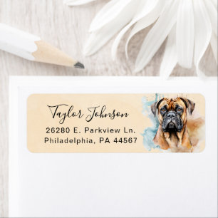 Bullmastiff Return Address Label