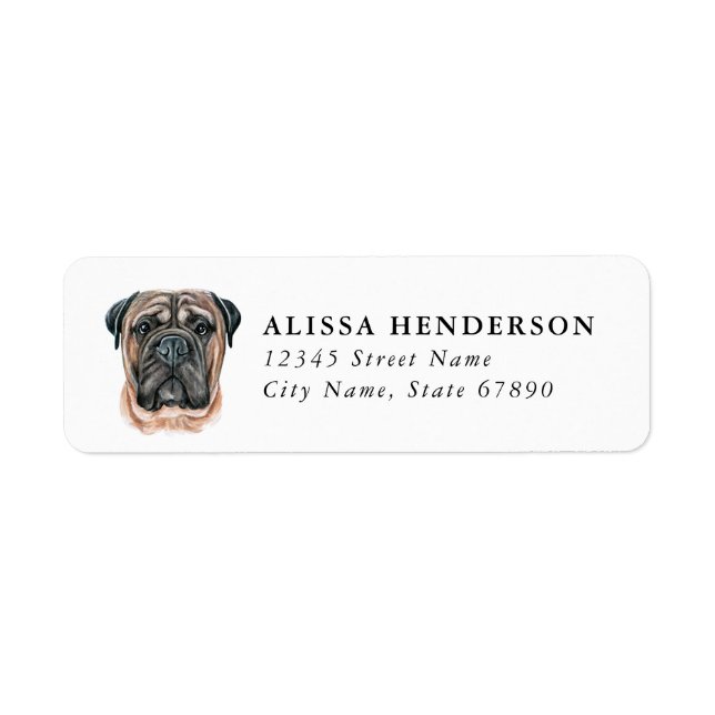 Bullmastiff Return Address Labels (Front)