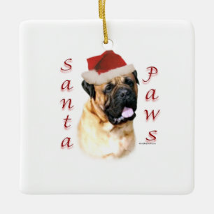Bullmastiff Santa Paws Ceramic Ornament