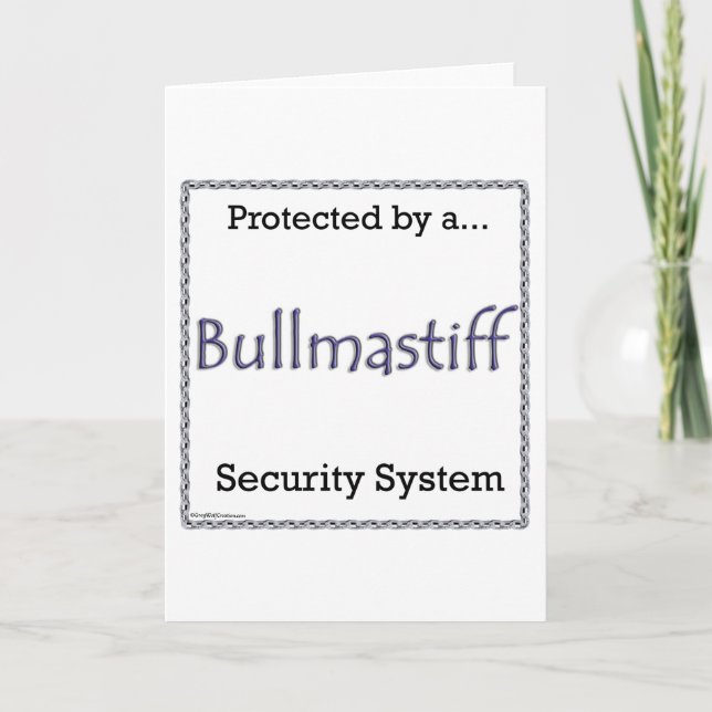 Bullmastiff Security System Holiday Card (Front)