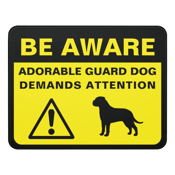 FILA Brasileiro Security Sign Area Patrolled Brazil Guard Owner pet Filas  Dog