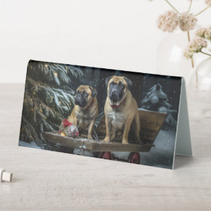 Bullmastiff Snowy Sleigh Christmas Decor 
