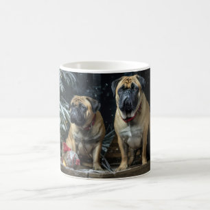 Bullmastiff Snowy Sleigh Christmas Decor Coffee Mug