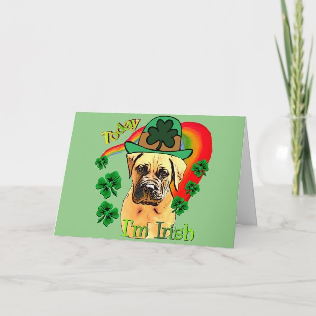 Bullmastiff St Patricks Day Card (Front)