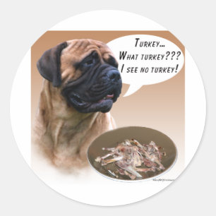 Bullmastiff Turkey Classic Round Sticker