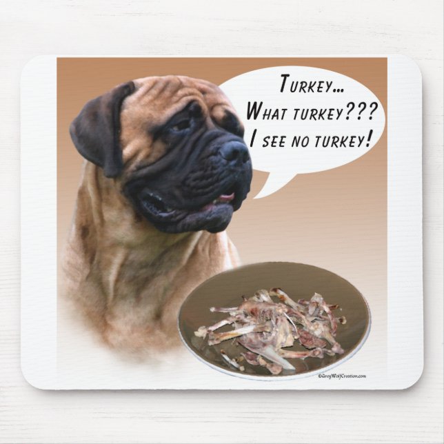 Bullmastiff Turkey Mouse Mat (Front)