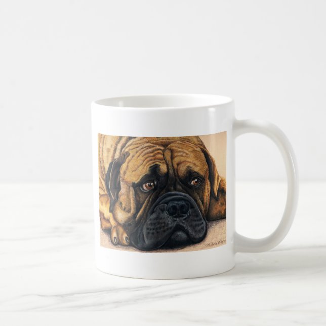 Bullmastiff Waiting - Dog Breed Art Coffee Mug (Right)