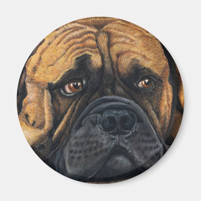 Bullmastiff Waiting - Dog Breed Art Magnet (Front)