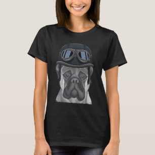 Bullmastiff Wearing Vintage Motorcycle Helmet  1 T-Shirt