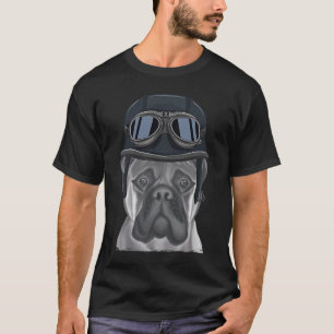 Bullmastiff Wearing Vintage Motorcycle Helmet 1 T-Shirt