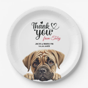 Bullmastiff Wedding Reception Paper Plate