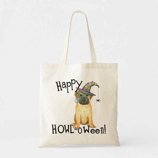 Bullmastiff Witch Tote Bag (Front)