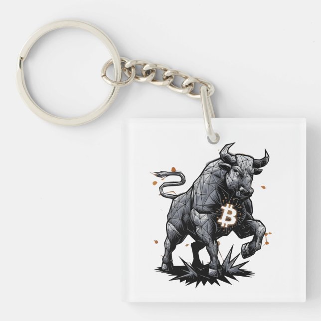 Bullrun crypto bull bitcoin -Edite the Qr code Key Ring (Front)