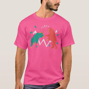 Bulls Bears Stock Market Casual Graphic T-Shirt