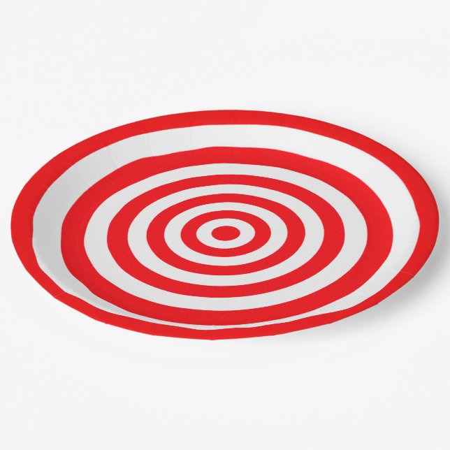 Bull's Eye candy-colored, target themed Paper Plate (Angled)