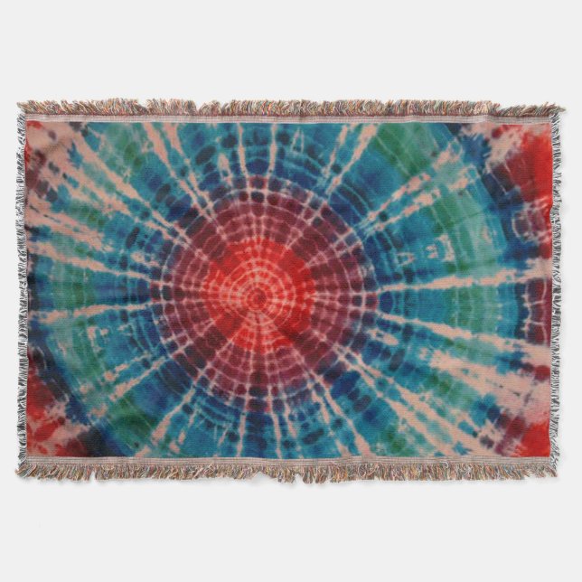 Bulls Eye Tie Dye Throw Blanket (Front)