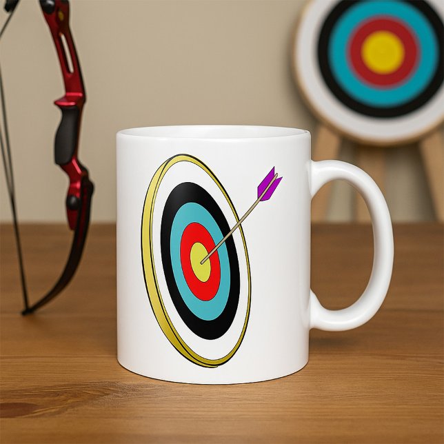 Bullseye Archery Target with Arrow Hitting Centre  Coffee Mug (Creator Uploaded)