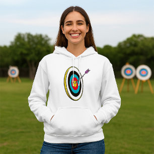 Bullseye Archery Target with Arrow Hitting Centre  Hoodie