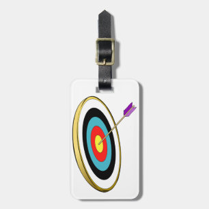 Bullseye Archery Target with Arrow Hitting Centre  Luggage Tag
