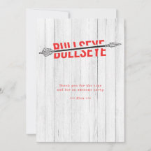 Bullseye Bow Arrow Archery Sport Birthday Thanks