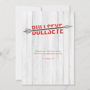 Bullseye Bow Arrow Archery Sport Birthday Thanks Thank You Card