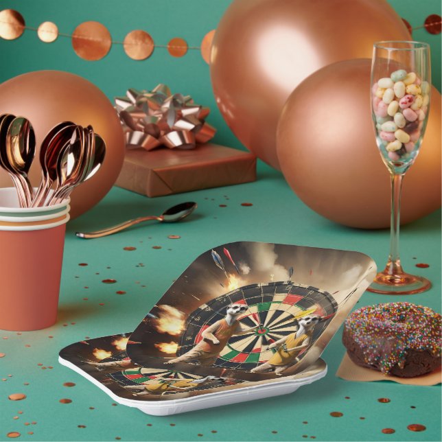 Bullseye Burrow: Meerkat Dart League, Paper Plate (Multi)