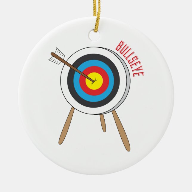 Bullseye Ceramic Tree Decoration (Front)